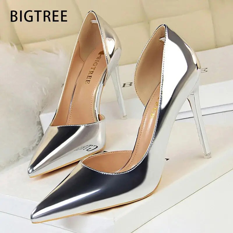 BIGTREE Shoes Sexy Woman Pumps Patent Leather High Heels Plus Size 43 Women Shoes Heels 2026 Stiletto Ladies Shoes Wedding Shoes