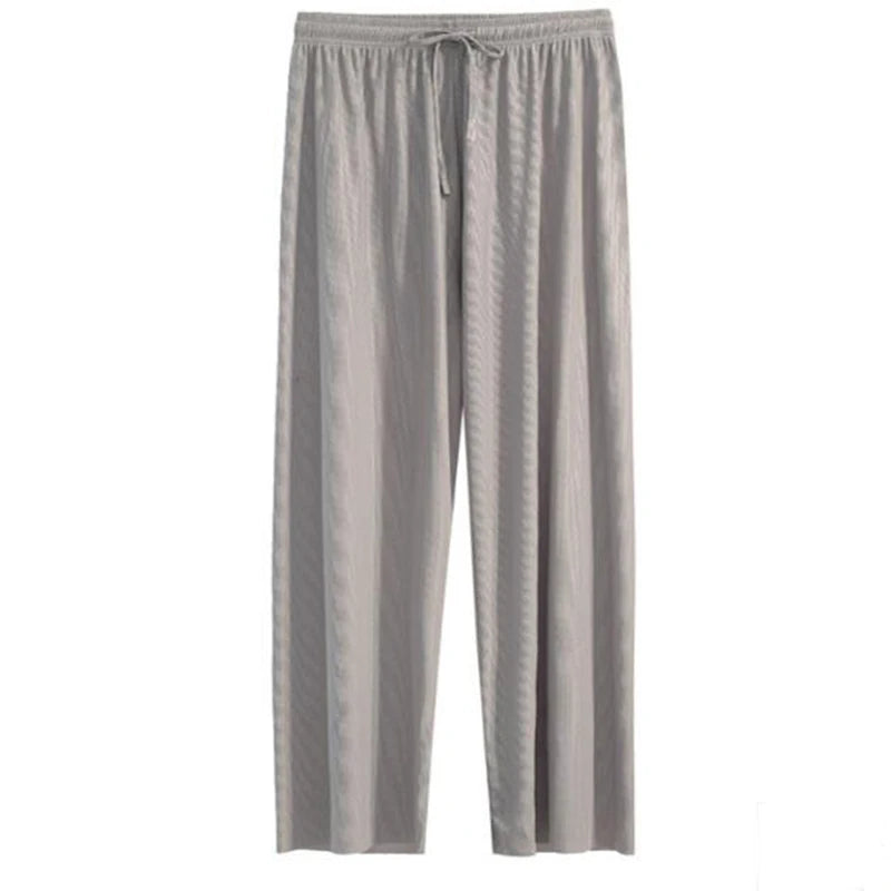 2026 Top Women's Ice Silk Wide-legged Pants Summer High Waist Feeling Girls Nine Points Straight Skirt Thin Long Trousers Colors