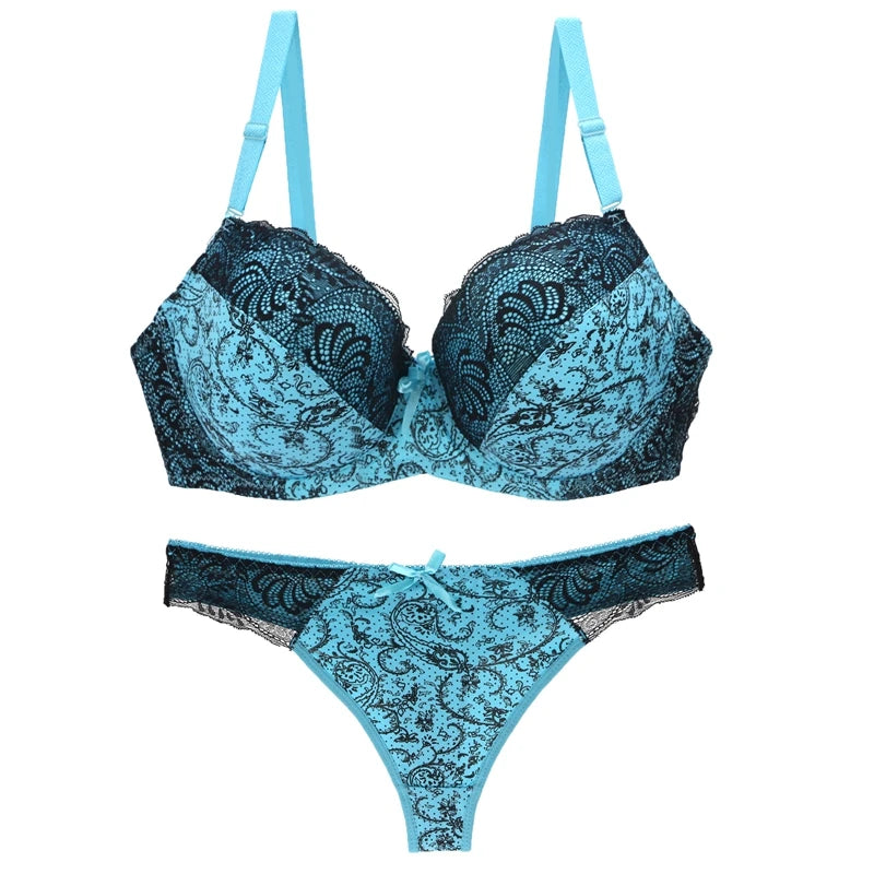 2022 New Sexy Bras Set 32/70 34/75 36/80 38/85 40/90 42/95 44/100 BCDE Cup Underwear Bralette Brassiere Plus Size Lingerie Thong