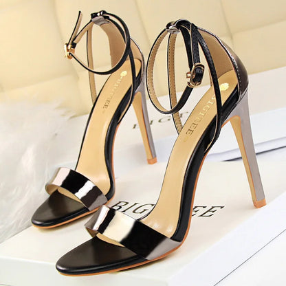 BIGTREE Shoes Pu Leather High Heels 2026 New Women Heels Sexy Stiletto Heels 11 Cm Party Shoes Color Matching Women Sandals
