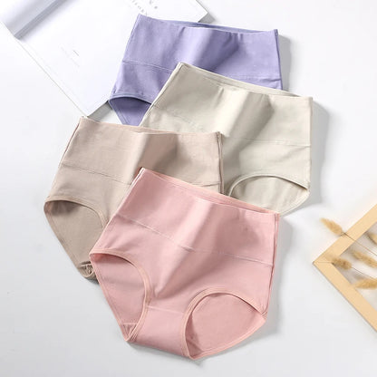 4Pcs Plus Size M-5XL Panties Women Cotton High Waist Slimming Underwear Seamless Girls Briefs Sexy Female Breathable Lingerie