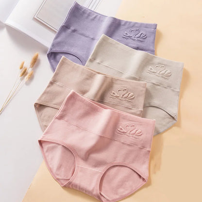4Pcs Plus Size M-5XL Panties Women Cotton High Waist Slimming Underwear Seamless Girls Briefs Sexy Female Breathable Lingerie