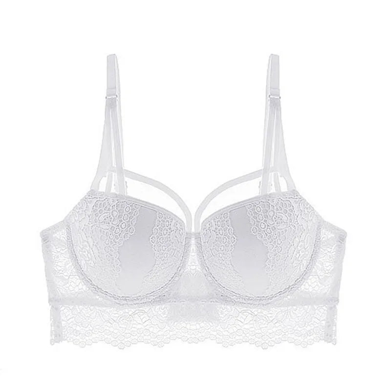 New Top Sexy Bra Green Brassiere Underwear Cotton Thick Women Bras Lace Lingerie Embroidery Push-Up Bra Black