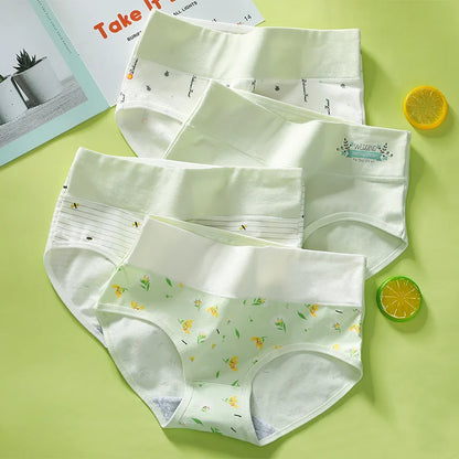 4Pcs Plus Size M-5XL Panties Women Cotton High Waist Slimming Underwear Seamless Girls Briefs Sexy Female Breathable Lingerie