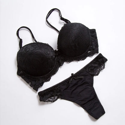 High quality Deep V Sexy  Push up Bra set Floral Embroidery Lace Women Underwear set Bra and Panties 34 36 38 40 42 BCD