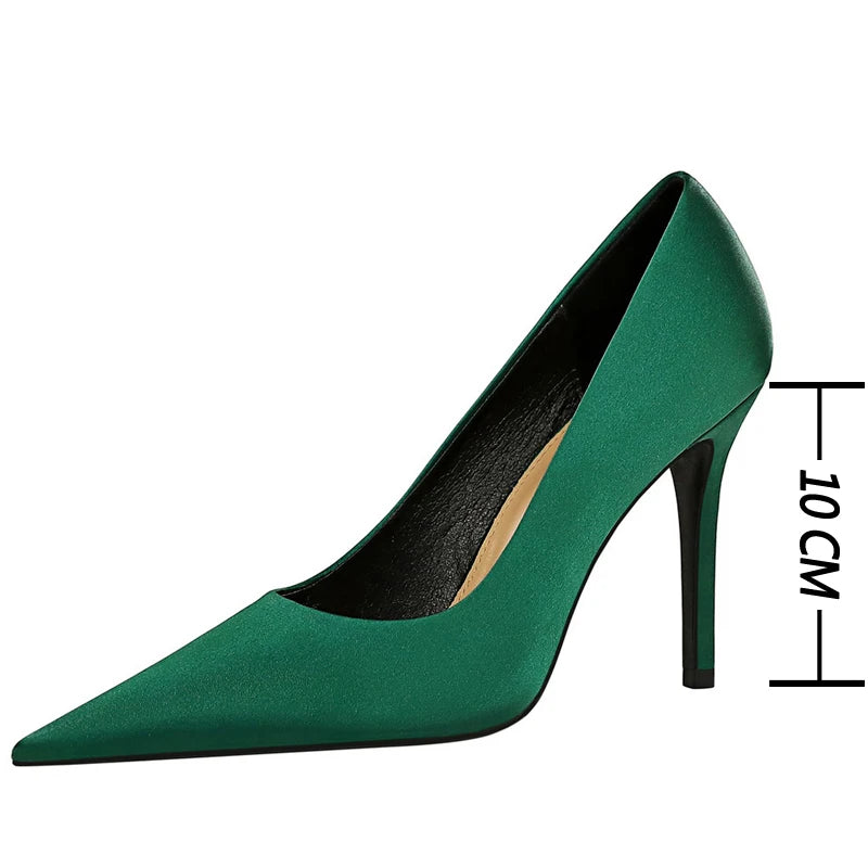 BIGTREE Shoes Woman Pumps Silk Ladies Shoes High Heels Spring New Stiletto Heels Party Shoes Plus Size 43  Salto Alto Feminino