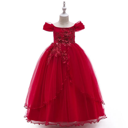 4-14 Years Kids Bridesmaid Dress For Girls Long Lace Wedding Prom Gown Flower Girl Party Dresses Children Formal Evening Clothes