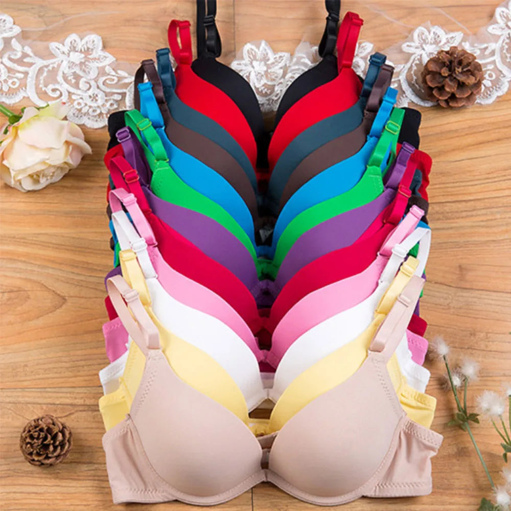 Sexy Womens Lingerie Small Breasts Deep V Brassiere Support Bra Underwired Bralette Padded Bh Top 28-36 AA A B Cup