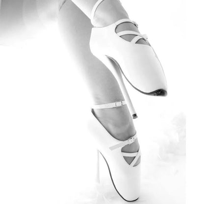 Brand New 7" High Heel Sexy Show Girl Ballet Pumps Spike Heels Stiletto Pointed Toe Strappy Ankle Strap Black Red Dancing Shoes