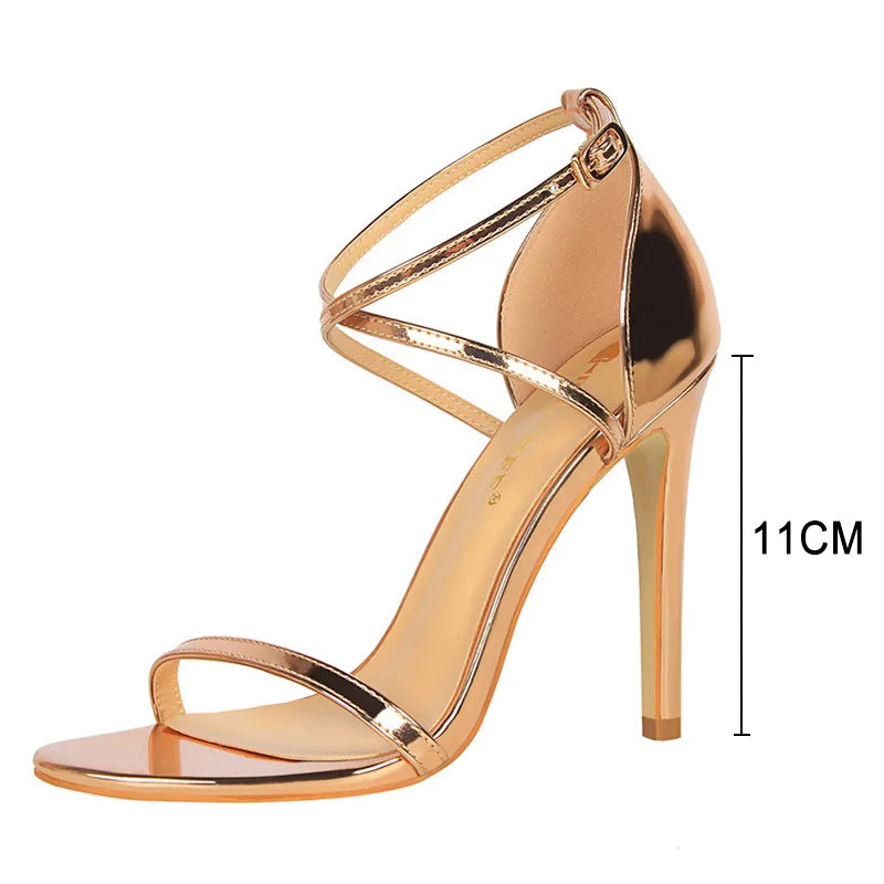 BIGTREE Shoes Buckle Strap High Heels 2026 New Women Heels Sandals Stiletto 11cm Sexy Heels Party Shoes Women Pumps Ladies Shoes