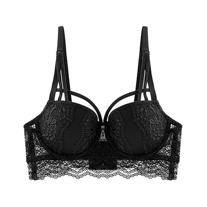 New Top Sexy Bra Green Brassiere Underwear Cotton Thick Women Bras Lace Lingerie Embroidery Push-Up Bra Black