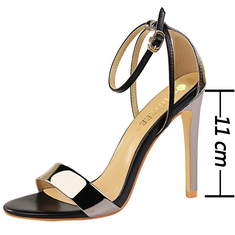 BIGTREE Shoes Pu Leather High Heels 2026 New Women Heels Sexy Stiletto Heels 11 Cm Party Shoes Color Matching Women Sandals