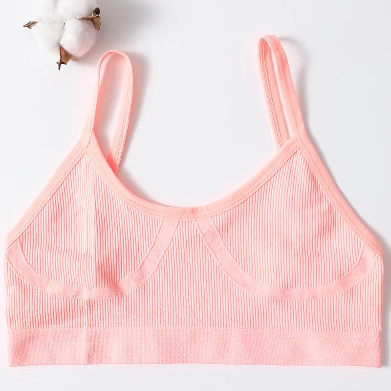 Women U-Neck Thin Strap Ribbed Wireless Bralette Push Up Bras Sport Seamless Underwear Without Pads Sexy Lingerie Crop Top M-XL