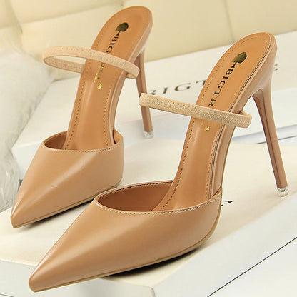 BIGTREE Shoes Sandals Women 2026 Summer High Heels Slippers Pu Heeled Sandals Stiletto Ladies Shoes Fashion Female Shoes Pumps
