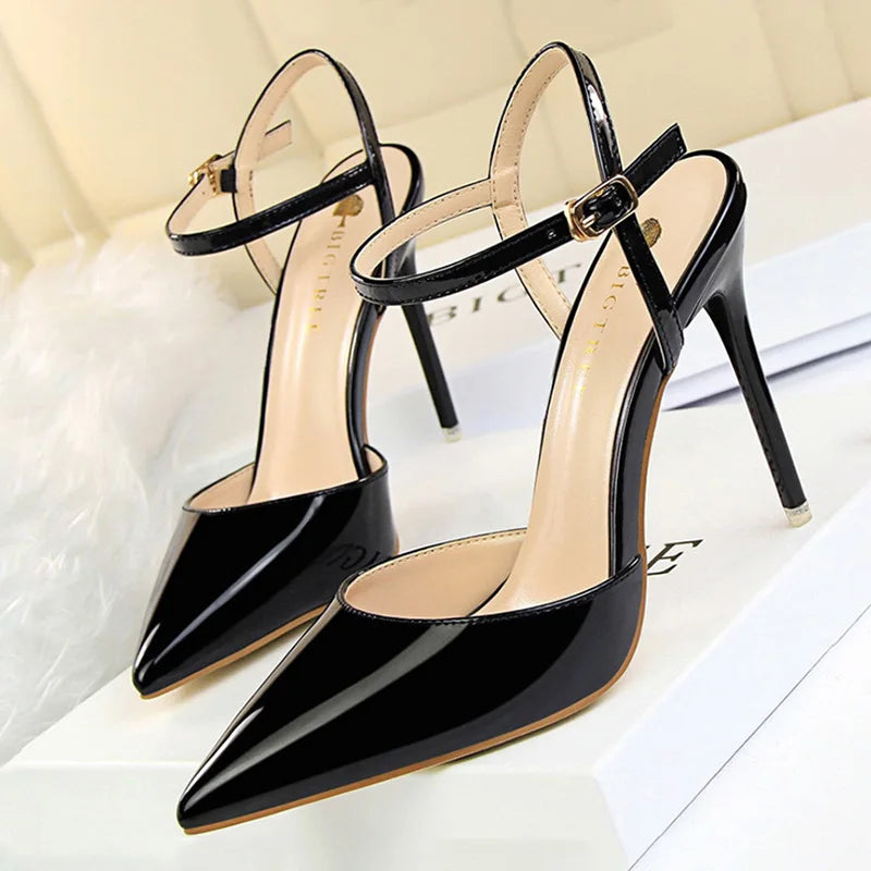 BIGTREE Shoes Fashion High Heels Shoes Patent Leather Woman Pumps Sexy Women Heels Blue Sliver Stiletto Heels Women Sandals 2026