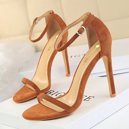 BIGTREE Shoes Super High Heels Suede Women Heels Open Toe Woman Pumps Sexy Party Shoes Stiletto Heels Summer Women Sandals 2026