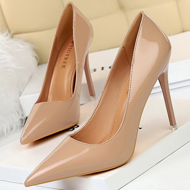 BIGTREE Shoes Patent Leather Shoes Woman Pumps High Heels Stiletto Heels 10.5 Cm Red Wedding Shoes Bridal Shoes Women Heels 2026