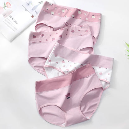4Pcs Plus Size M-5XL Panties Women Cotton High Waist Slimming Underwear Seamless Girls Briefs Sexy Female Breathable Lingerie