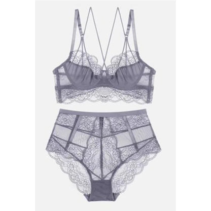 Classic Bandage Pink Bra Set Lingerie Push Up Brassiere Lace Underwear Set Sexy High-Waist Panties For Women underwear