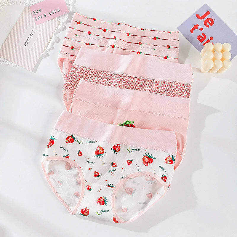 4Pcs Plus Size M-5XL Panties Women Cotton High Waist Slimming Underwear Seamless Girls Briefs Sexy Female Breathable Lingerie