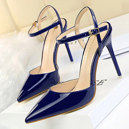 BIGTREE Shoes Fashion High Heels Shoes Patent Leather Woman Pumps Sexy Women Heels Blue Sliver Stiletto Heels Women Sandals 2026