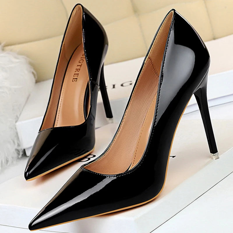 BIGTREE Shoes Patent Leather Shoes Woman Pumps High Heels Stiletto Heels 10.5 Cm Red Wedding Shoes Bridal Shoes Women Heels 2026