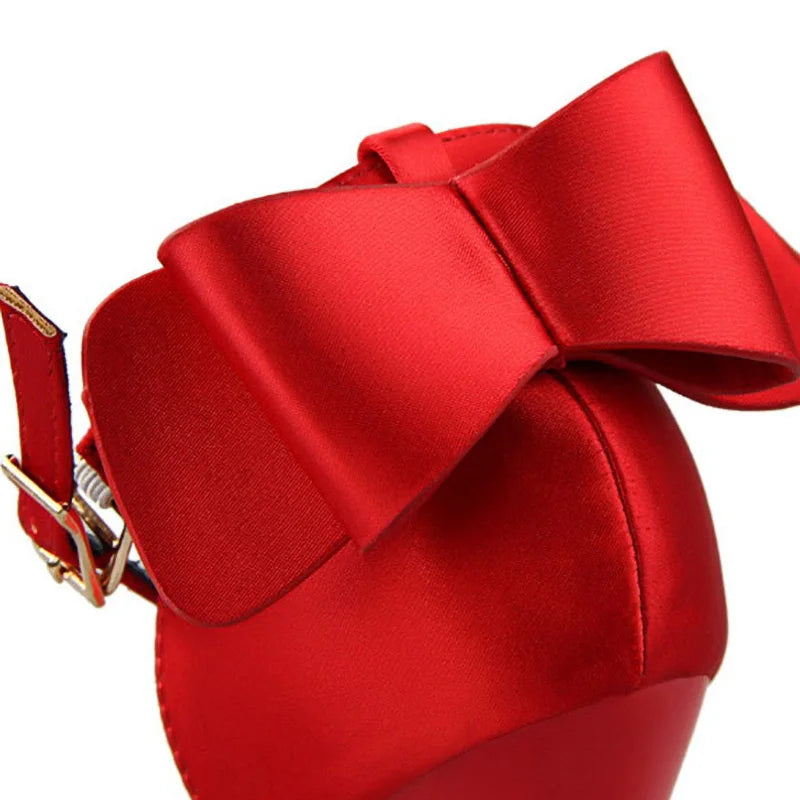 BIGTREE Shoes Bow Woman Pumps Silk High Heels Women Shoes Stiletto Red Wedding Shoes Women Heels Women Sandals 8cm and 10cm
