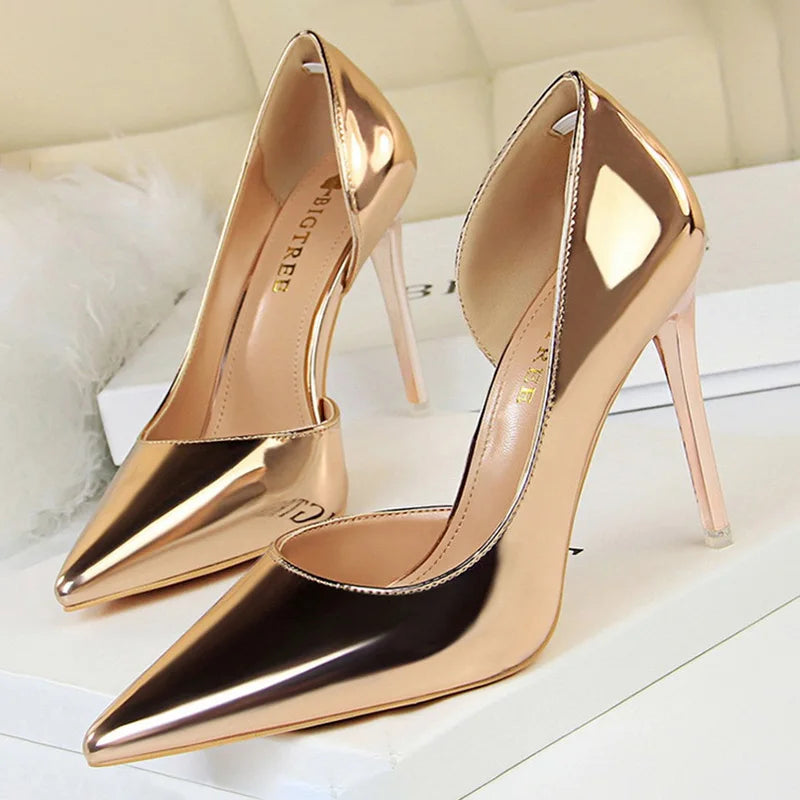BIGTREE Shoes Sexy Woman Pumps Patent Leather High Heels Plus Size 43 Women Shoes Heels 2026 Stiletto Ladies Shoes Wedding Shoes