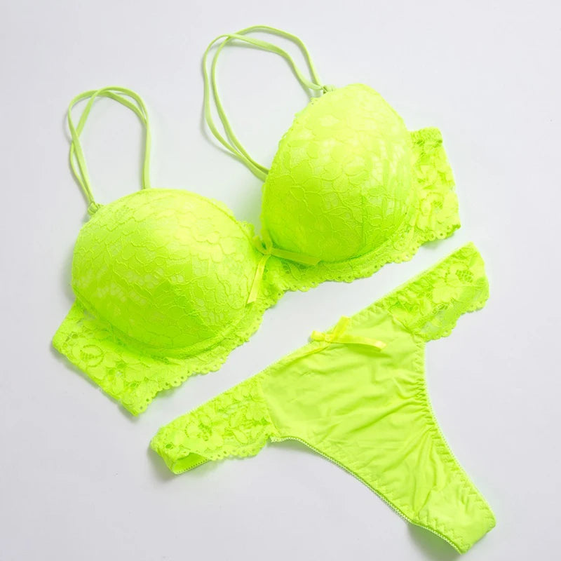 High quality Deep V Sexy  Push up Bra set Floral Embroidery Lace Women Underwear set Bra and Panties 34 36 38 40 42 BCD