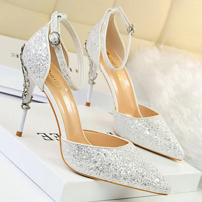 BIGTREE Shoes Heels 2026 New Woman Pumps Sequins High Heels Women Shoes Fashion Ladies Shoes Gold Sliver Stiletto Heels Sandals