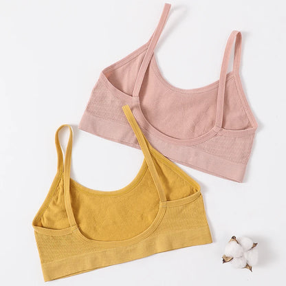 Women U-Neck Thin Strap Ribbed Wireless Bralette Push Up Bras Sport Seamless Underwear Without Pads Sexy Lingerie Crop Top M-XL
