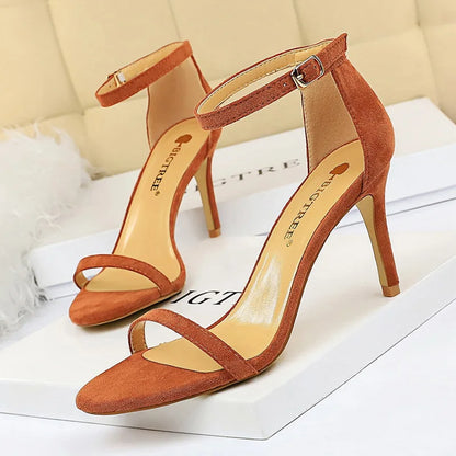 BIGTREE Shoes Super High Heels Suede Women Heels Open Toe Woman Pumps Sexy Party Shoes Stiletto Heels Summer Women Sandals 2026