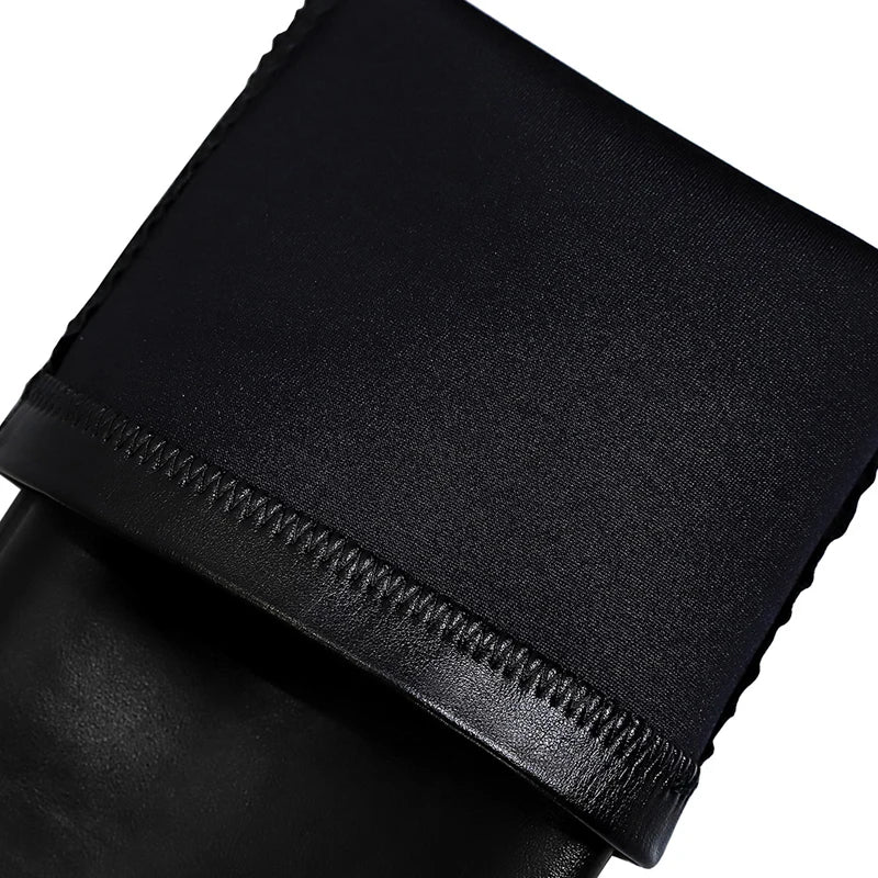 BIGTREE Shoes Stiletto Sexy Over-the-Knee Boots Black Leather Boots Sexy Thin High Heel Boots Winter Long Boots Plus Size 43