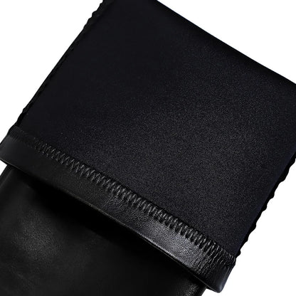 BIGTREE Shoes Stiletto Sexy Over-the-Knee Boots Black Leather Boots Sexy Thin High Heel Boots Winter Long Boots Plus Size 43