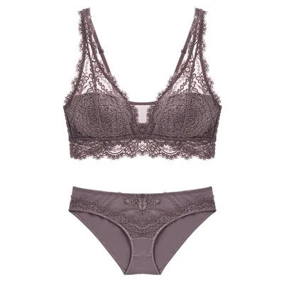 Fashion Sexy Bra set Women's push up Lace Underwear Panties Thin breathable bra set Jacquard Sexy Underwear
