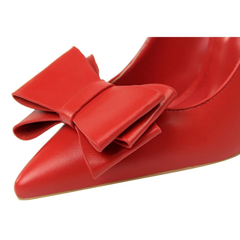 BIGTREE Shoes Bow-knot Pumps Women High Heels 2026 Fashion Women Heels Lady Stiletto Shoes Wedding Shoes Classic Pumps Footwear