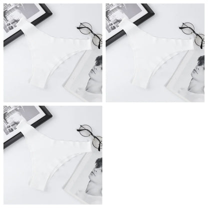 3Pcs/Set Women Ice Silk Panties V-Waist Low Rise Briefs Seamless Underwear Female Quick-Drying Underpants Sexy Lingerie S-L