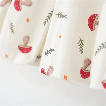 2Pcs/set Summer Sleeveless Children Clothes Lovely Red Mushroom Girl Kid Dresses Baby Newborn Petal Collar Kid Toddler Costume