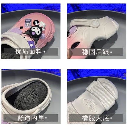 Kuromi Summer Children Slippers Girls Soft Comfortable Slippers Women's Cute Cut-Outs Casual Versatile Outside Beach Sandals