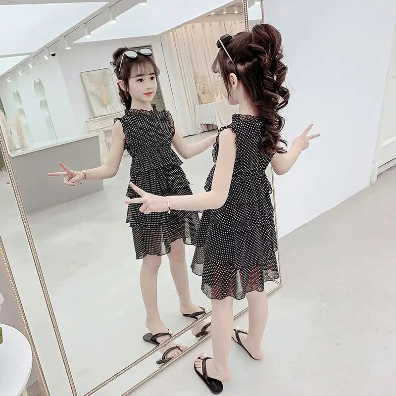 Princess Dress Chiffon Beautiful Dresses Children's Elegant Clothes for Girls 10 To 12 Years Summer Girl Suit Girl's Frocks 2025