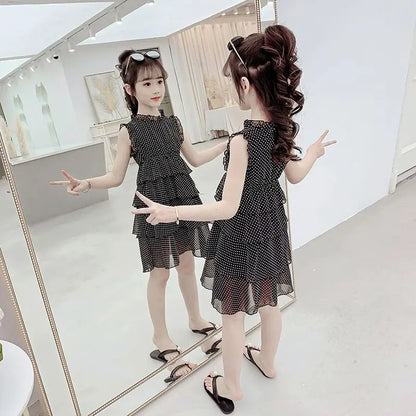 Princess Dress Chiffon Beautiful Dresses Children's Elegant Clothes for Girls 10 To 12 Years Summer Girl Suit Girl's Frocks 2025