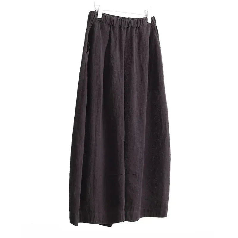 Walking with the Wind~ Linen Wide-Leg Pants, Cropped Pants, Plus-Size Loose Skirt Pants, Casual Women's Pants, New Summer Style