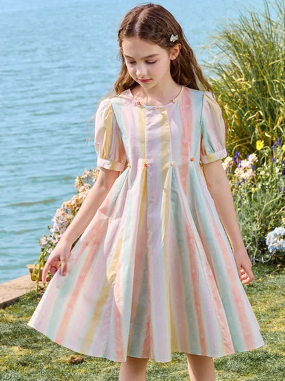 Rainbow Dress Princess Girl Dresses 12 Years Girls Children's Elegant Beautiful 10 14 Old Fashion Clothes Girls' From Party Kids