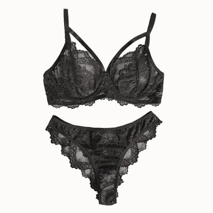 Women's Lingerie & Underwear， Eyelash Sxy Fancy Lace Strapping Underwire Bra &  Brazilian Panties ， Sexy Style