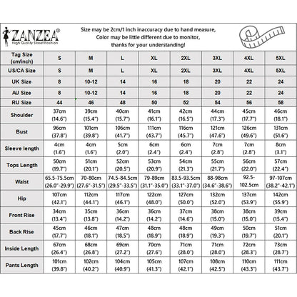 ZANZEA Womens Pant Sets Side Slit Wide Leg Pants & Ruffles Trim Sleeveless Tops 2 Piece Suits Summer Casual Bohemian Outfits