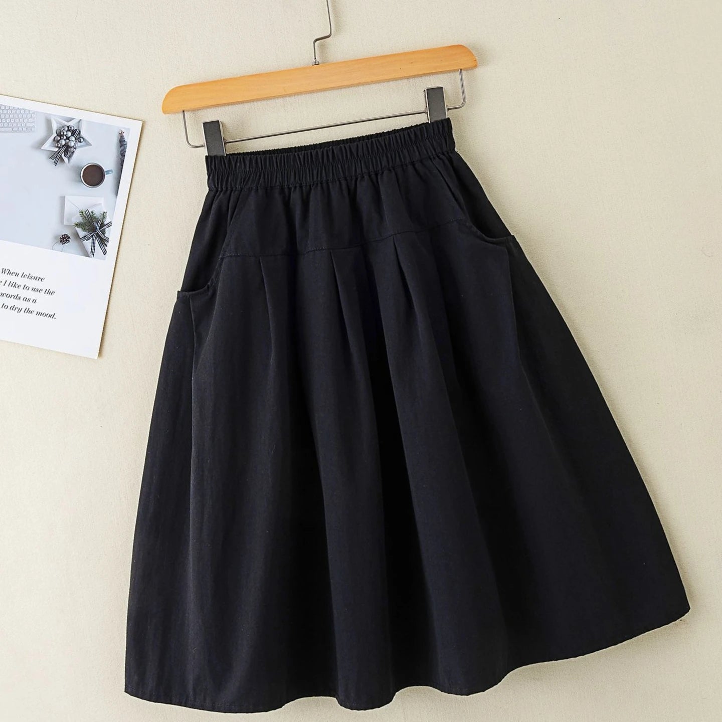 Preppy Style Over The Knee Pleated Skirt for Tween Girls Knee Length Schoolgirl Skirt Spring Autumn Seasonal Casual Wear