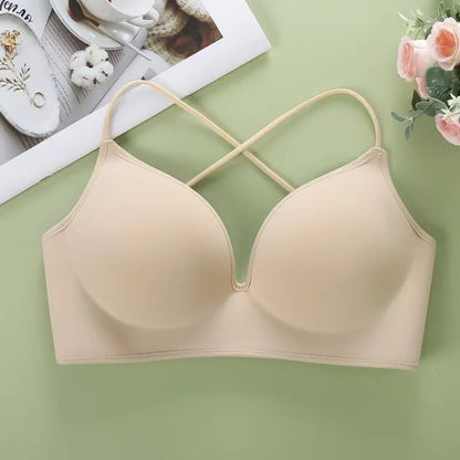 Japanese Style Seamless Push Up Bra Comfort Wireless Underwear Women's No Steel Ring Bralette 3/4 Cup Glossy Bra Female Lingerie