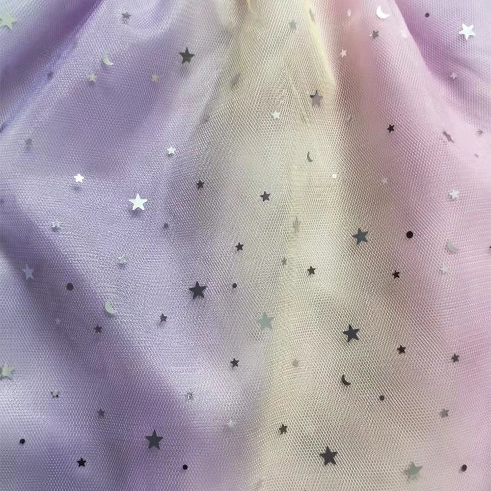 K-Pop Hunters Rumi Baby Girls Dress Children Cartoon Mesh Star Sequins Princess Dress Kids Flying Sleeve Skirt For Birthday Gift