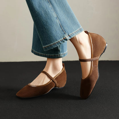Dilalula 2027 News Genuine Kid Suede Mary Janes Shoes Women Med Heels Elastic Band Closure Pumps Young Lady Casual Shoes Dress