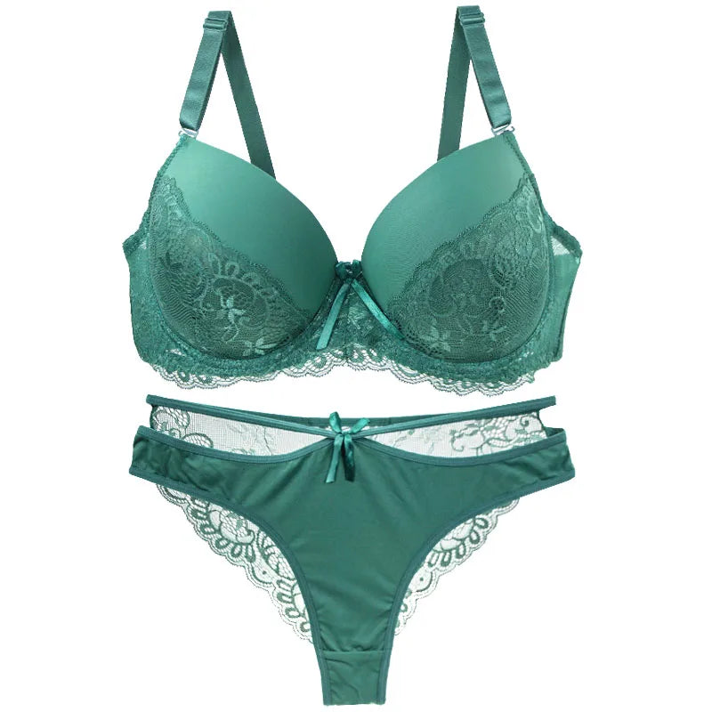 Nouvell Seamless Sexy Lace Pus Up Bras Panties Sets 34/75 36/80 38/85 40/90 42/95 44/100 BCDE Underwear Plus Size Lingerie